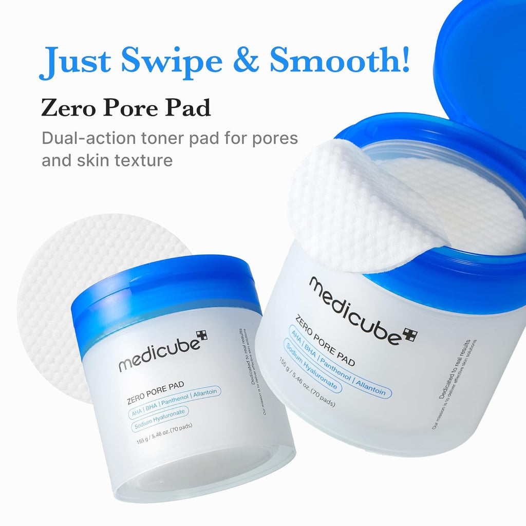 Toner Pads Zero Pore Pad 2.0 | Dual-Textured Facial Pad for Exfoliation and Pore Care with 4.5% AHA Lactic Acid, 0.45% BHA Salicylic Acid | Ideal for All, Korean Skin Care, 70 Pads (1 Pack)