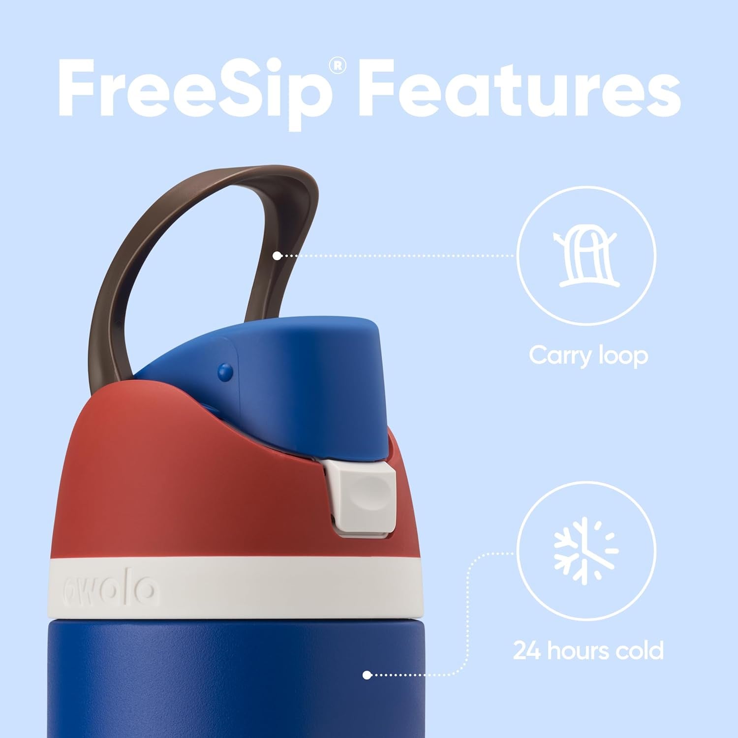 Owala Marvel Freesip Stainless Steel Water Bottle 24 Oz Captain America