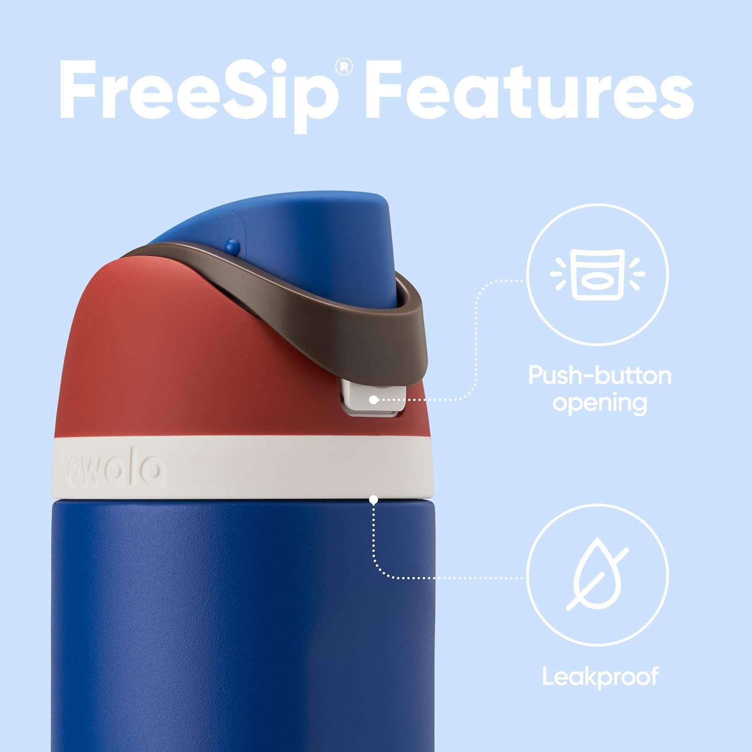 Owala Marvel Freesip Stainless Steel Water Bottle 24 Oz Captain America