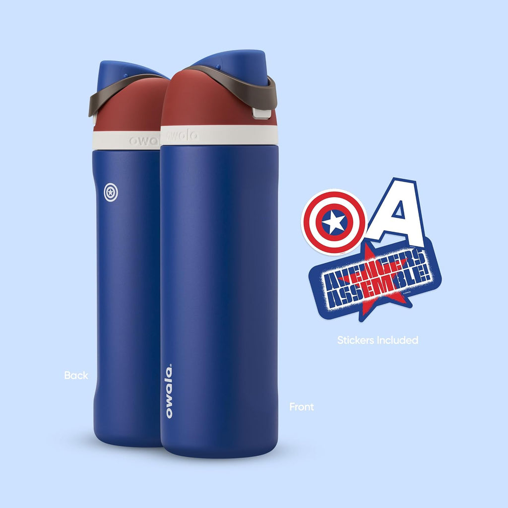Owala Marvel Freesip Stainless Steel Water Bottle 24 Oz Captain America