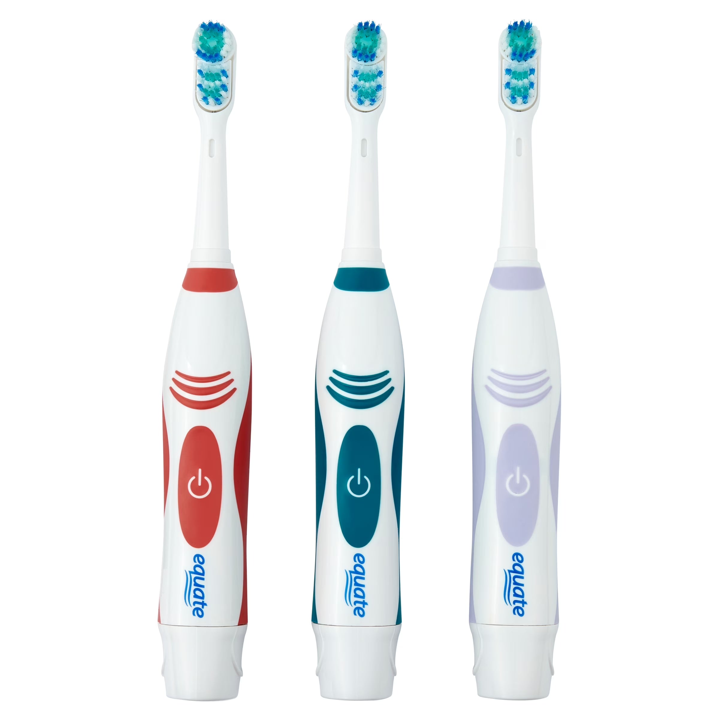 Advanced Dual Action Battery-Powered Electric Toothbrush with 2 Replacement Heads, White