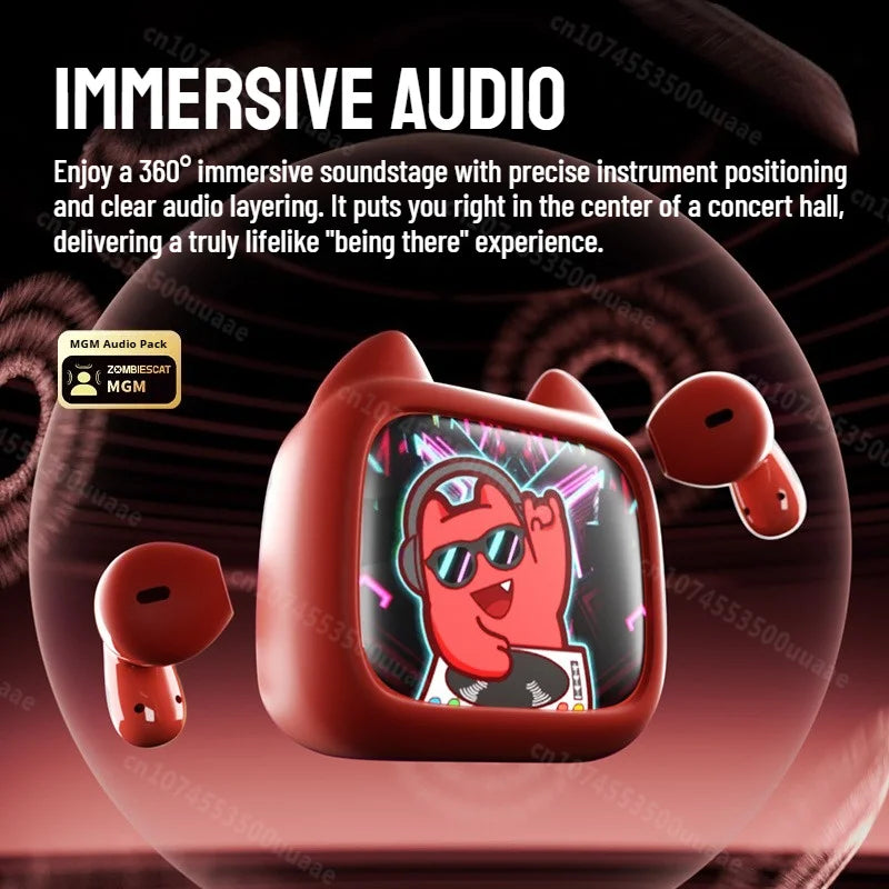 B19 Smart Touch Screen Earphone Hifi Stereo Bluetooth 6.0 Headphones ENC Call Noise Reduction TWS Wireless Earbuds