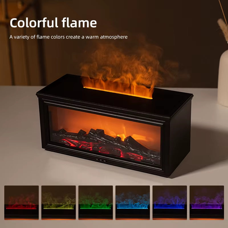 7 Colors of Essential Oil Fireplace Diffuser Mini Flame Aromatherapy Fireplace Humidifier Aromatherapy Oil Diffuser AG-HY05