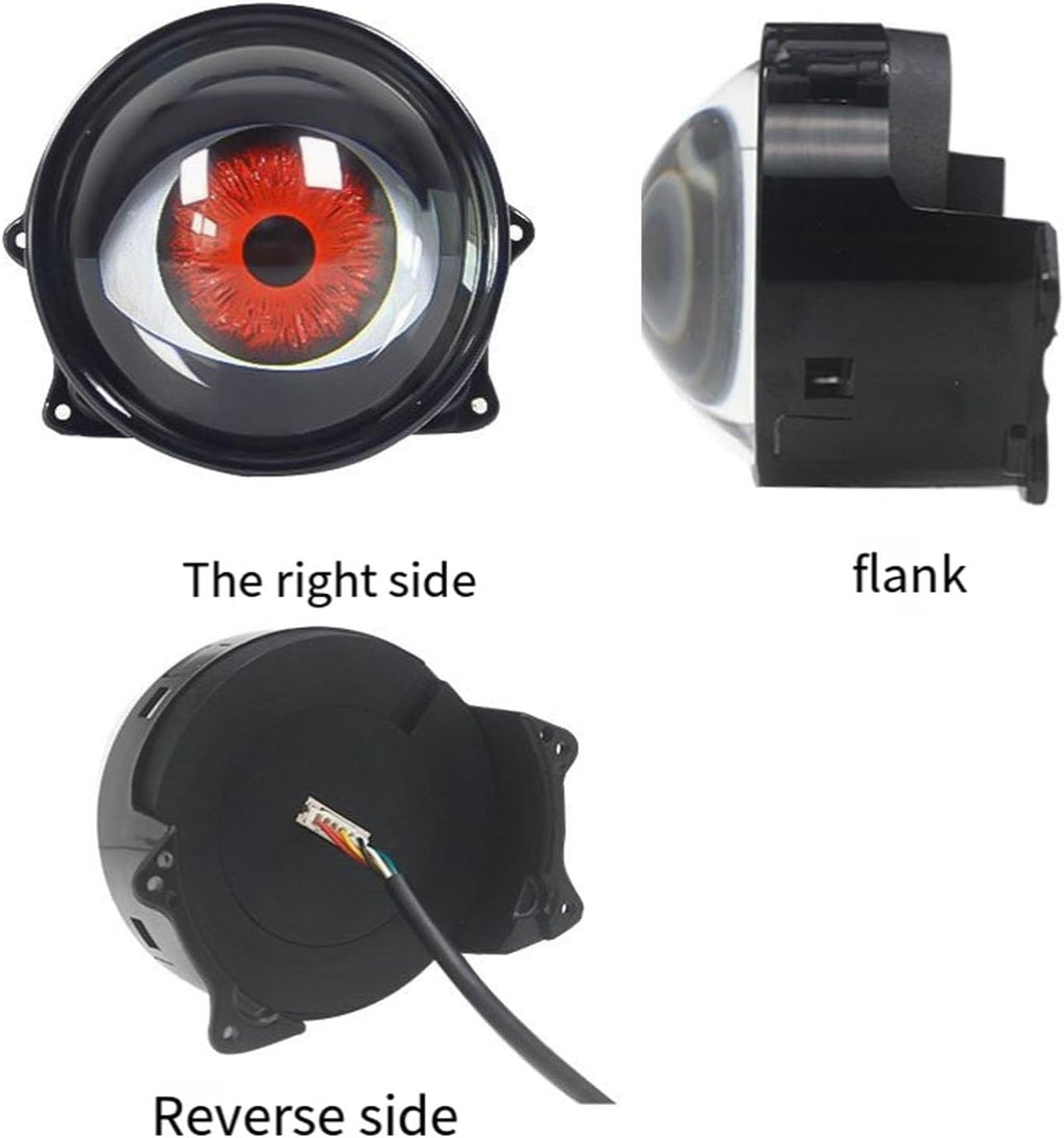Dynamic Big Eye Ball Fog Lights, LED Adjustable Color 12V Devil Eyes with Lens Light up Big Eyeball Lights for Car for Any Car Model (2Pcs) Lens Style