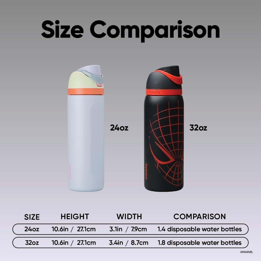 Owala Marvel Freesip Stainless Steel Water Bottle 32 Oz Night Watch