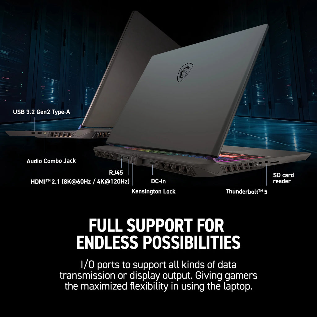 Vector 16" QHD+ 240Hz Gaming Laptop, Intel Core Ultra 9 275HX, NVIDIA Geforce RTX 5080, 32GB RAM, 2TB SSD (2026)